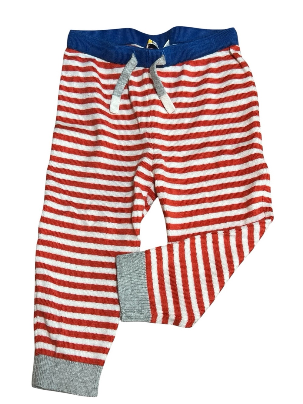 Baby Boden red & white striped knit pants size 12-18mo